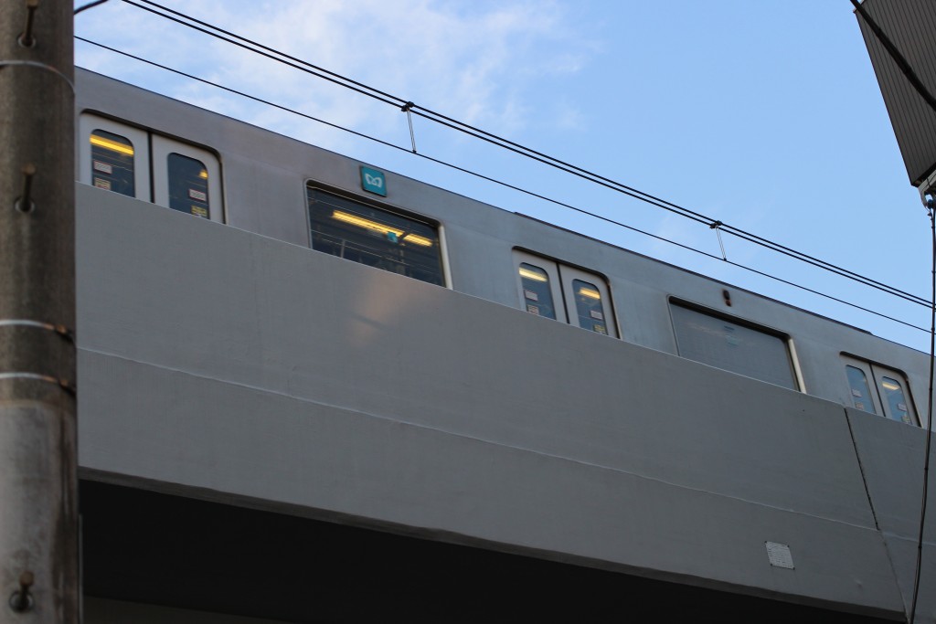 ちょうど東京メトロの電車が走ったので無造作にシャッターを切る