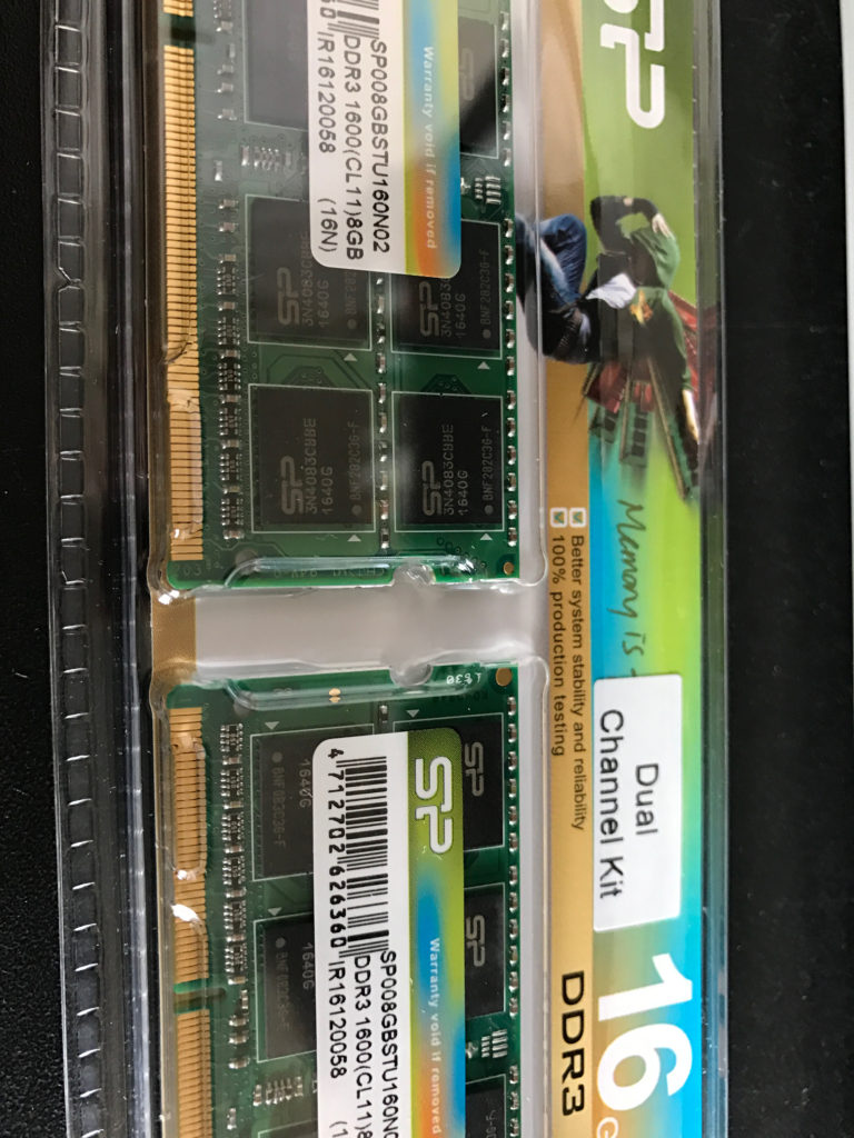 DDR3 1600 PC3-12800 SO-DIMM Mac対応 8GB×2