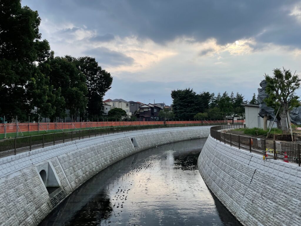 新西田橋(迂回路)から北側